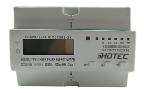 HDS238-7 WiFi Tuya 3F el. meter, 3X230/400V 80A, LCD display
