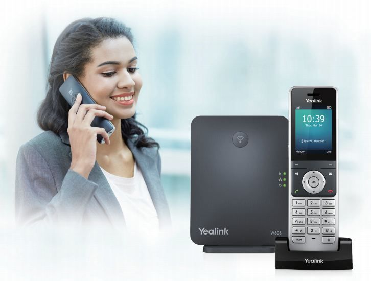 Yealink W60P, IP DECT báze+ručka, PoE, 2,4&quot; bar.disp., až 8 ruček