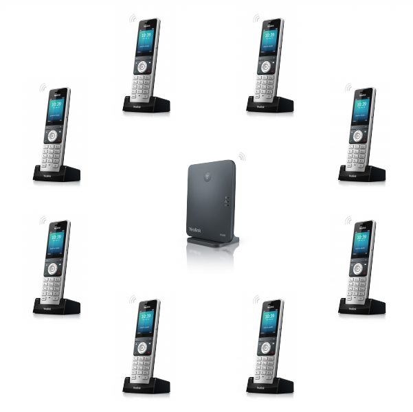 Yealink W60P, IP DECT báze+ručka, PoE, 2,4&quot; bar.disp., až 8 ruček