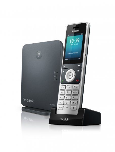Yealink W60P, IP DECT báze+ručka, PoE, 2,4&quot; bar.disp., až 8 ruček