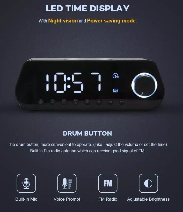 MX23 BT alarm clock speaker