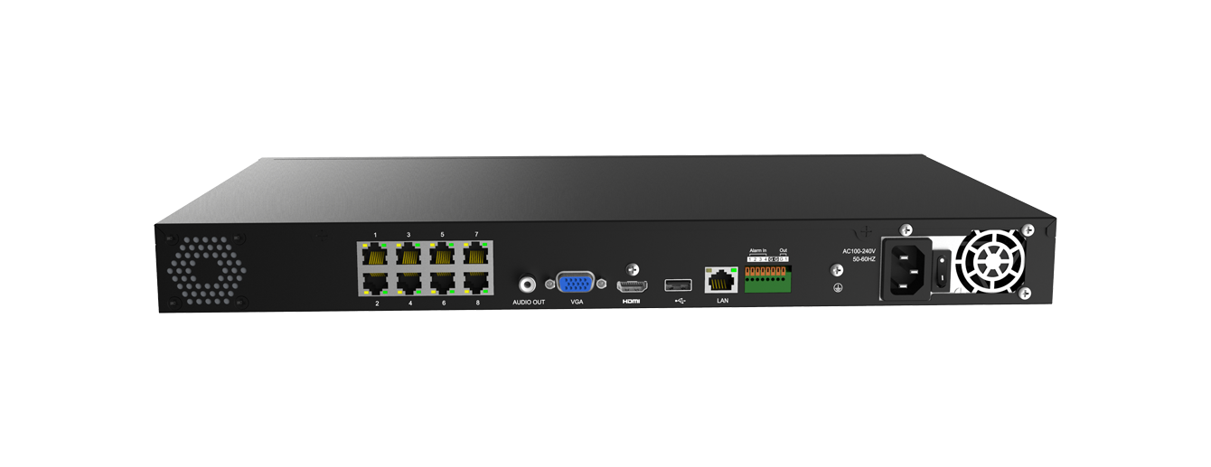 MS-N5008-PE NDAA UHD 8MP(4K), 8 kanál NVR, 8x PoE