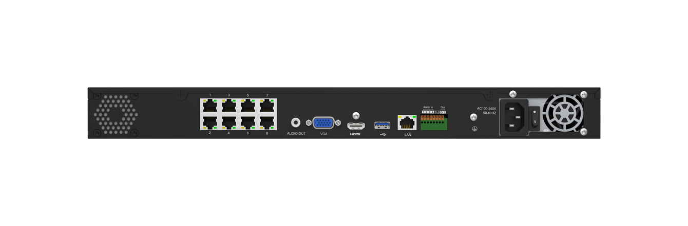 MS-N5008-PE NDAA UHD 8MP(4K), 8 kanál NVR, 8x PoE