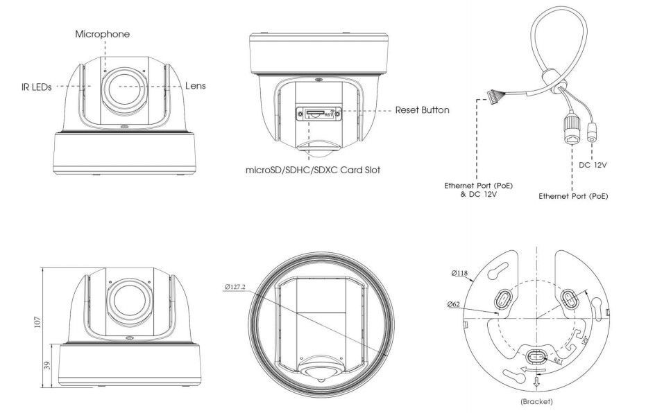 MS-C8176-PE AI NDAA 1.68mm 180° Panoramic IP 8MP/20fps