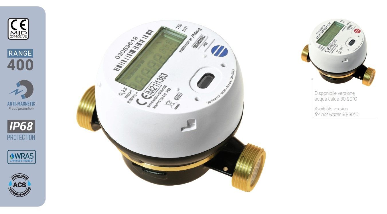 HYDRODIGIT-S1 3/4&quot; AF DN20 130mm, T50, 868MHZ LORAWAN