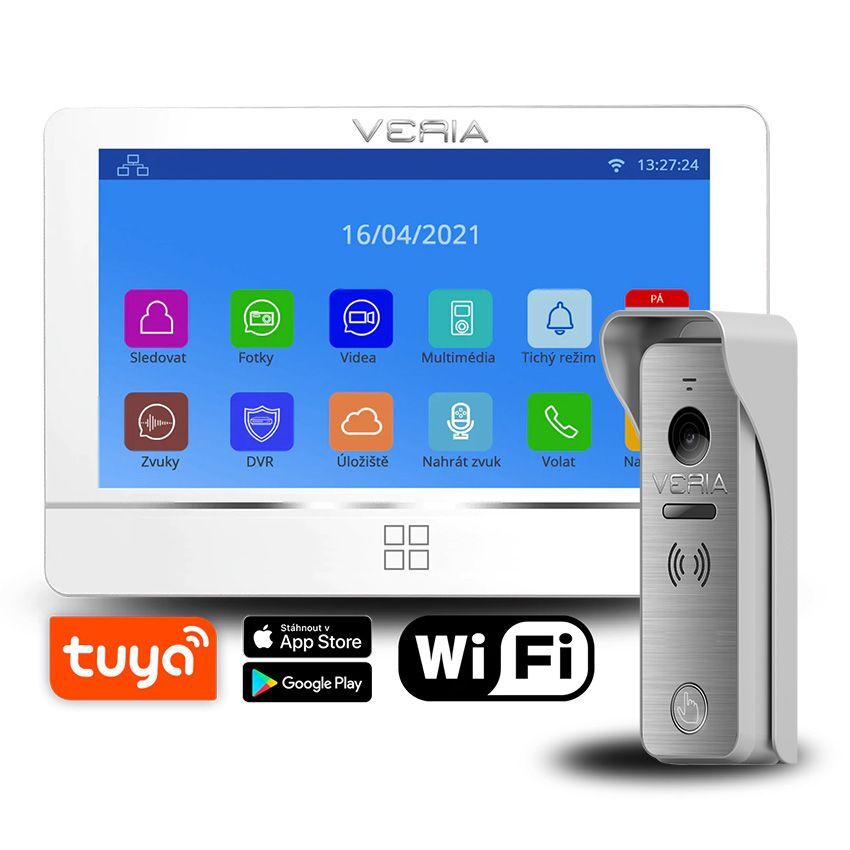 VERIA 8277B-W (Wi-Fi) bílý + vstupní stanice VERIA 831 série 2-WIRE