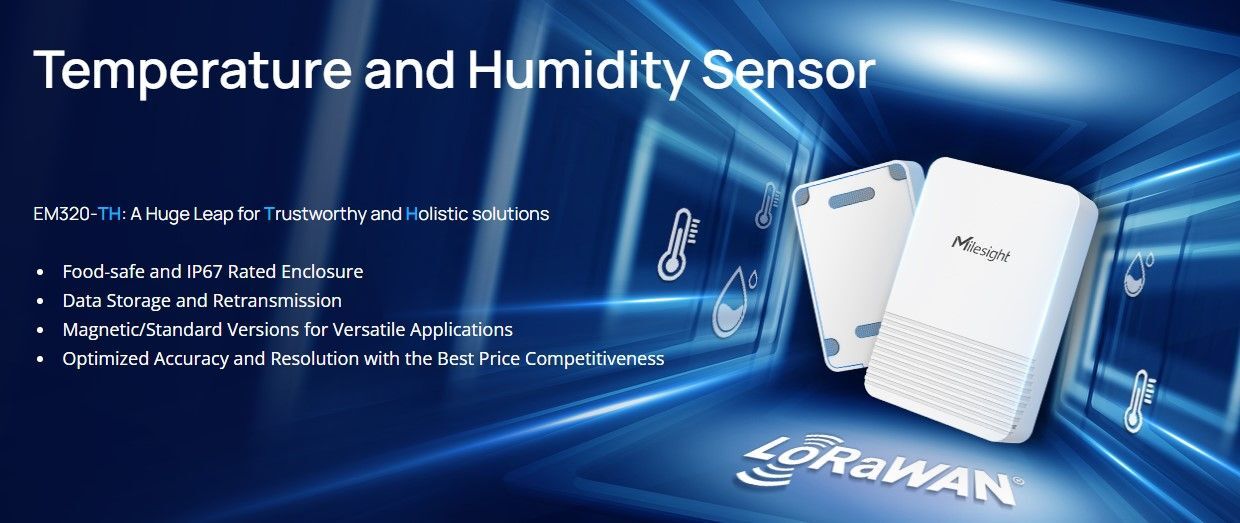 EM320-TH-868M Senzor teploty, vlhkosti, 5400mAh Li-SOCL2 bat, NFC, IP67