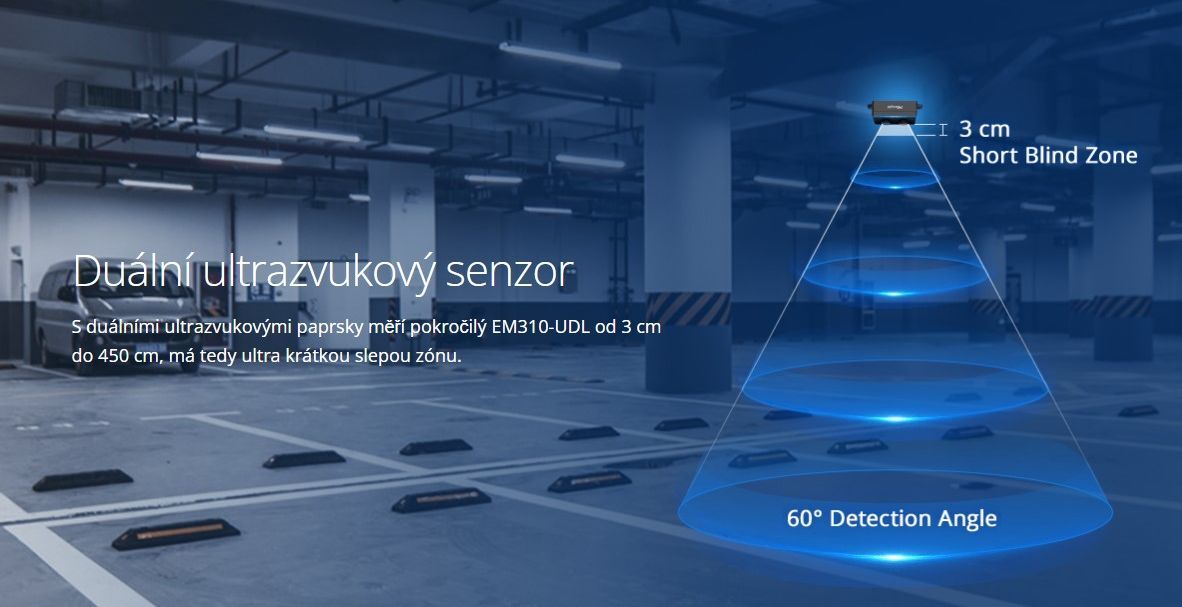 EM400-MUD-868M Senzor vzdálenosti 3-450cm, 2x9Ah Li-SOCL2 bat, NFC, IP67