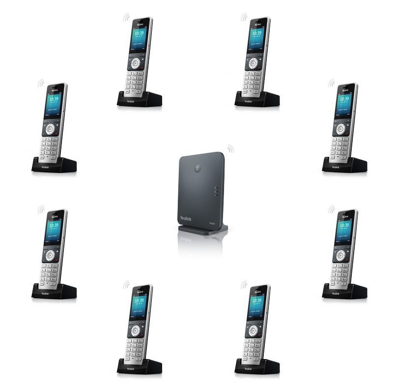 Yealink W60P, IP DECT báze+ručka, PoE, 2,4&quot; bar.disp., až 8 ruček