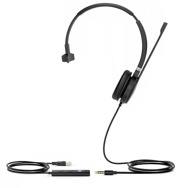 Yealink UH36 Mono náhlavní souprava na jedno ucho s 3.5mm jack - USB konektory pro Teams