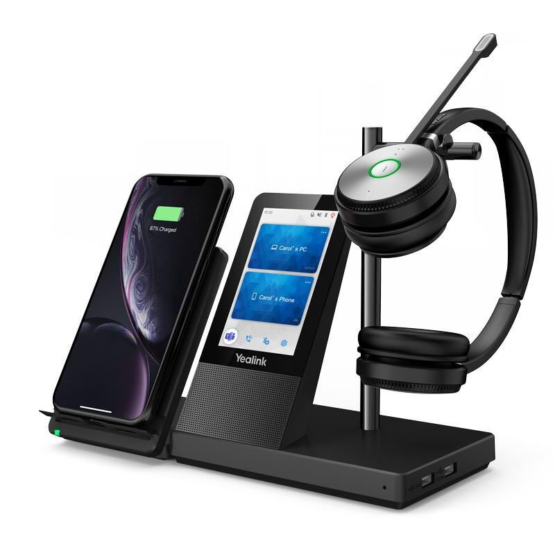 Yealink WH66 Dual DECT základna s dotykovým LCD a s náhlavní soupravou na obě uši