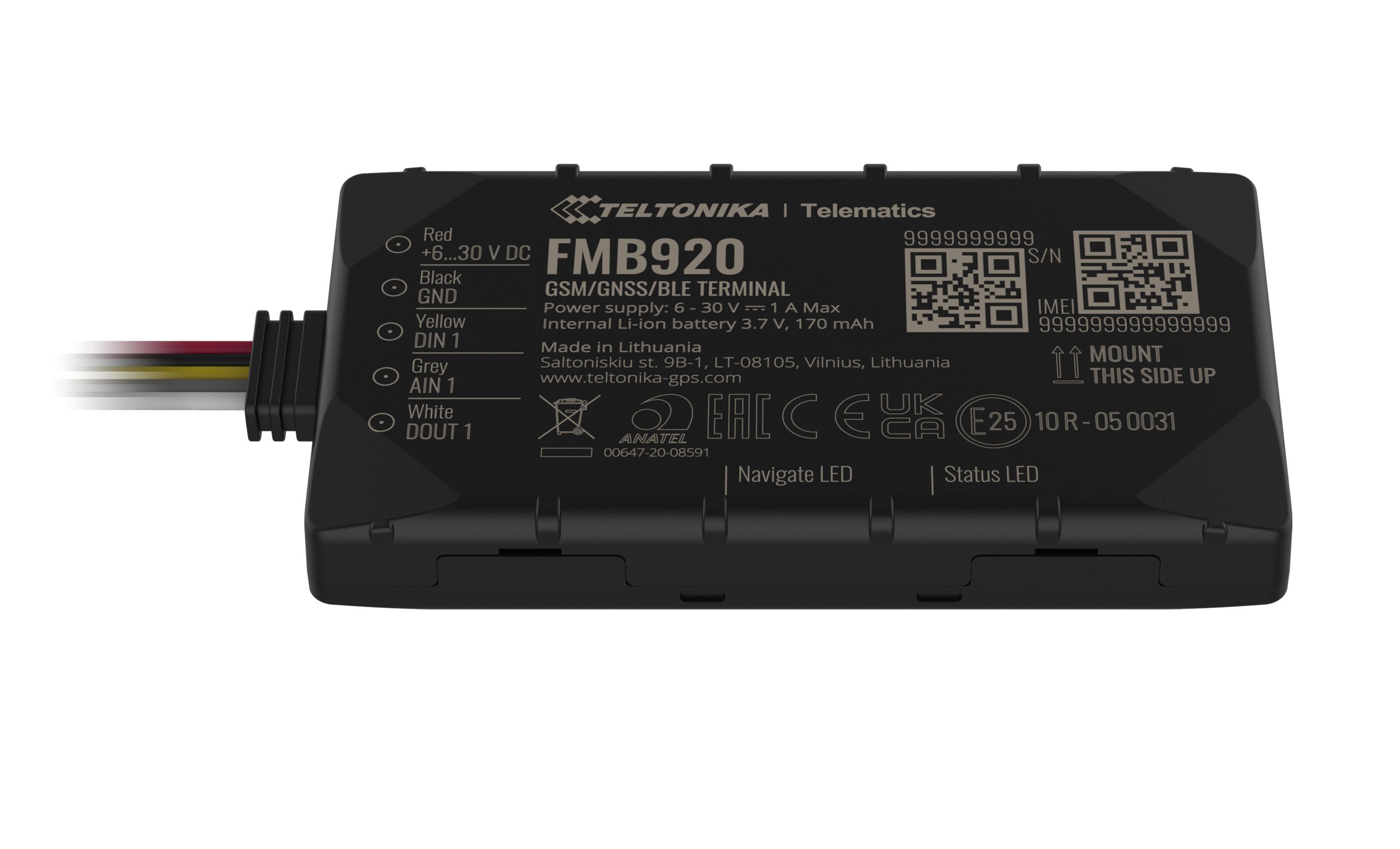 FMB920 GPS jednotka 2G, interní anténa, aku. 170mA, BT