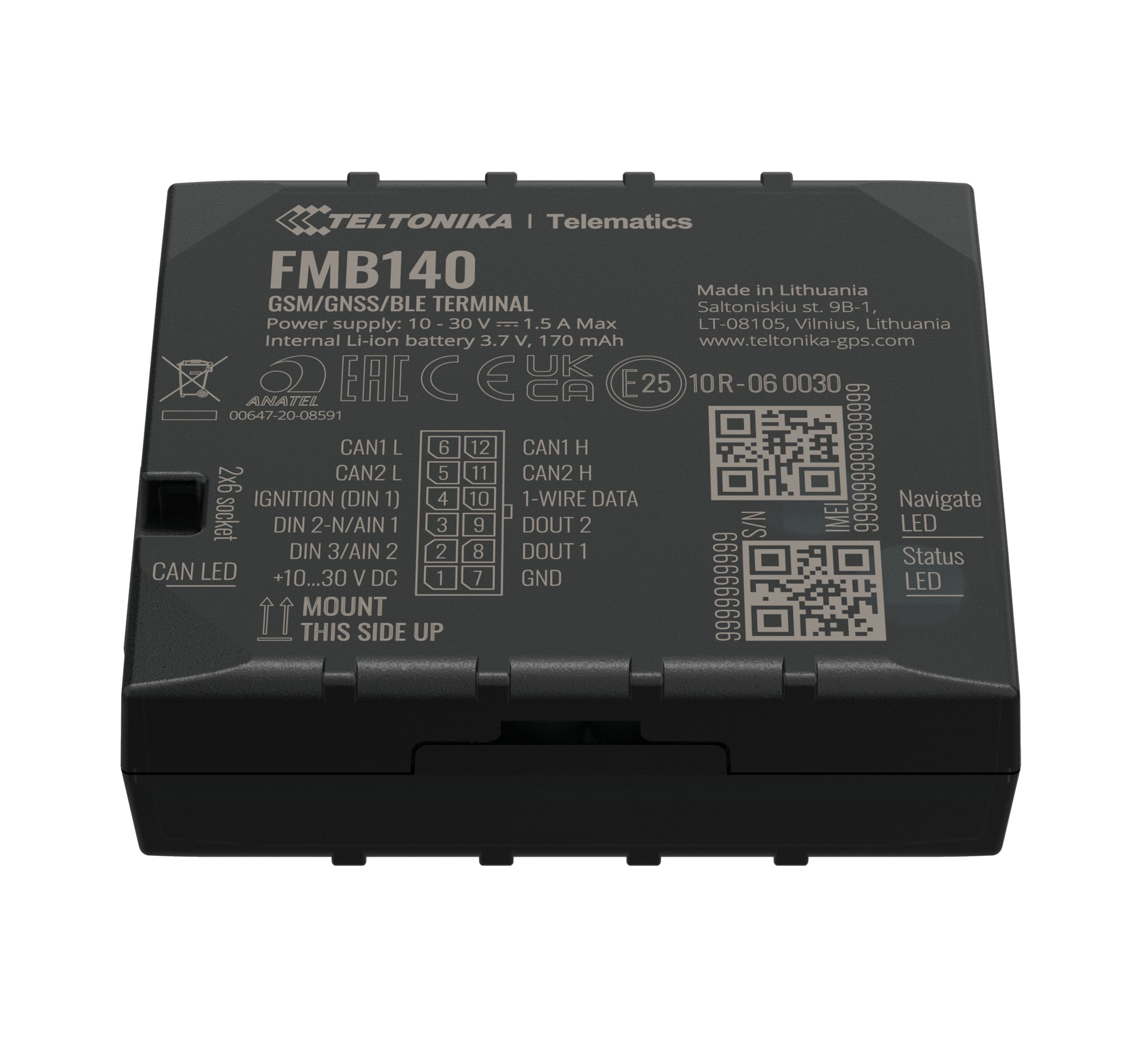 FMB140 CAN GPS jednotka 2G, interní anténa, aku. 170mA, BT