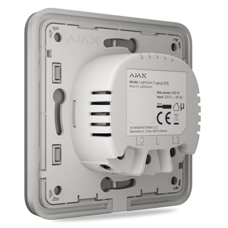 Ajax SoloButton (1-gang/2-way) graphite (45998)Tlačítko pro LightSwitch(spínač řazení 1,6)