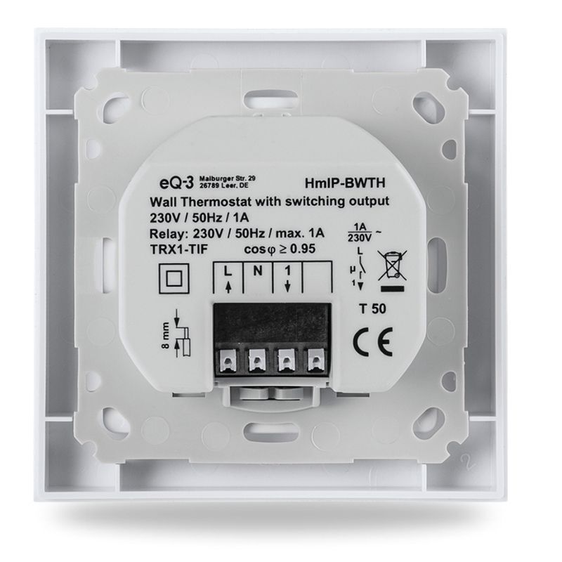 Nástěnný termostat se senzorem vlhkosti a spínaným výstupem 24V - HmIP-BWTH24