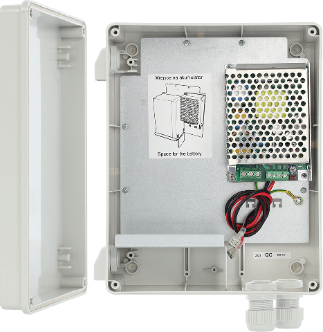 HPSBH-12V3A-B 3,8V/3A/7Ah switched mode power supply with battery backup, ABS enclosure IP44