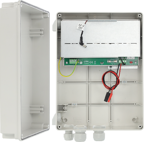 SWBH-60 Power supply system for PoE switches with battery backup, 52VDC/7Ah/60W, ABS enclosure IP44