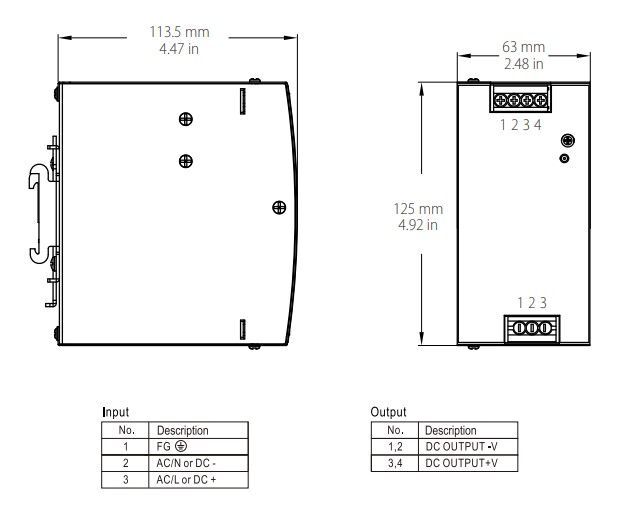 YSDS-240-48 Zdroj DC 48V/240W 5A, DIN