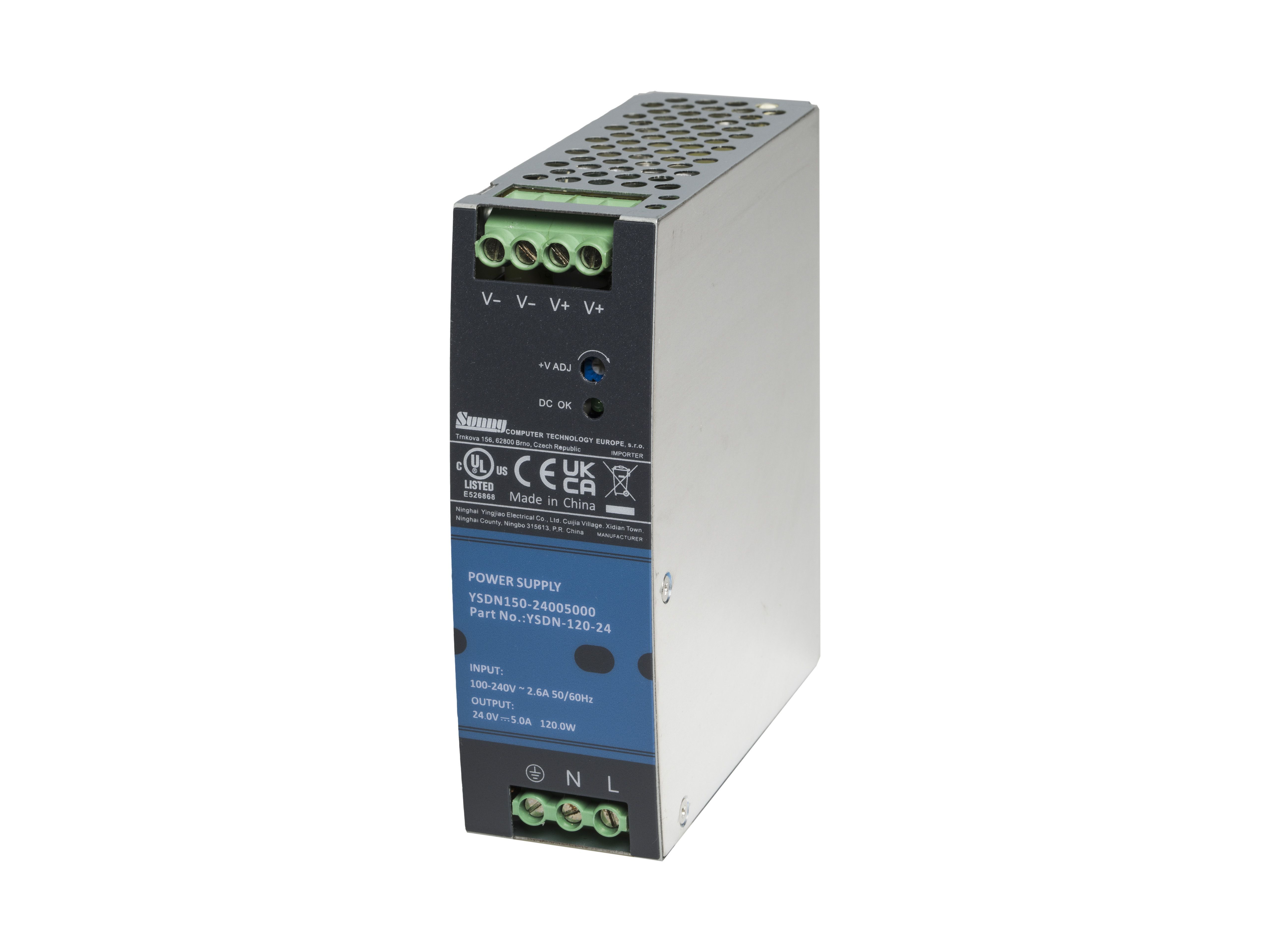 YSDS-120-24 Zdroj DC 24V/120W 5A, DIN
