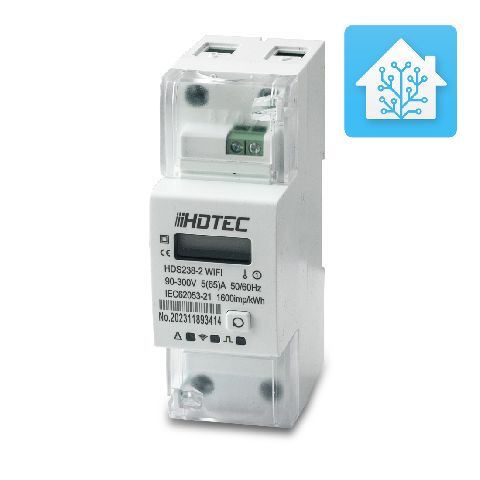 HDS238-2HA Home Assistant, SENZORA WiFi 1F el. meter, 65A, LCD display