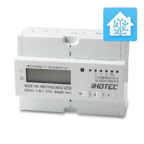 HDS238-7HA Home Assistant, SENZORA WiFi 3F el. meter, 3X230/400V 80A, LCD display