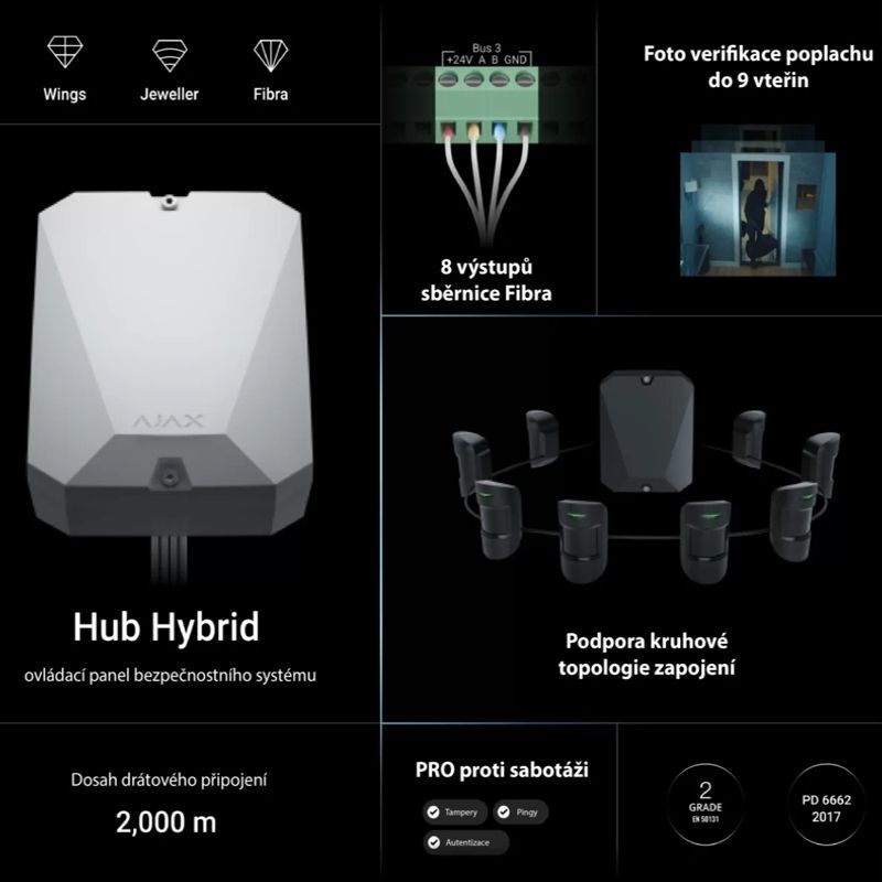 Ajax Hub Hybrid (2G) ASP white (44509)