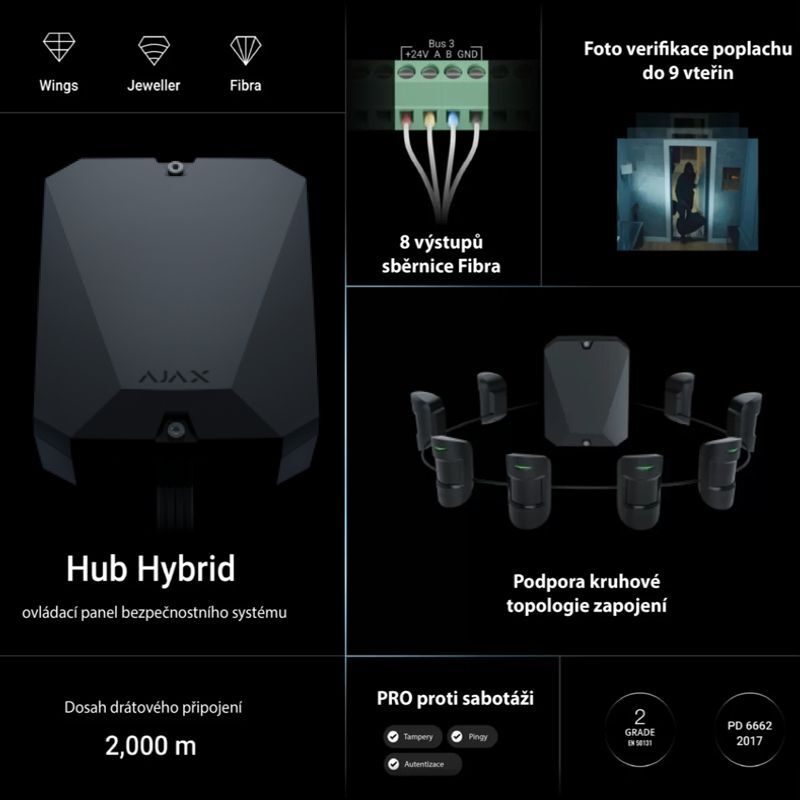Ajax Hub Hybrid (2G) ASP black (44510)