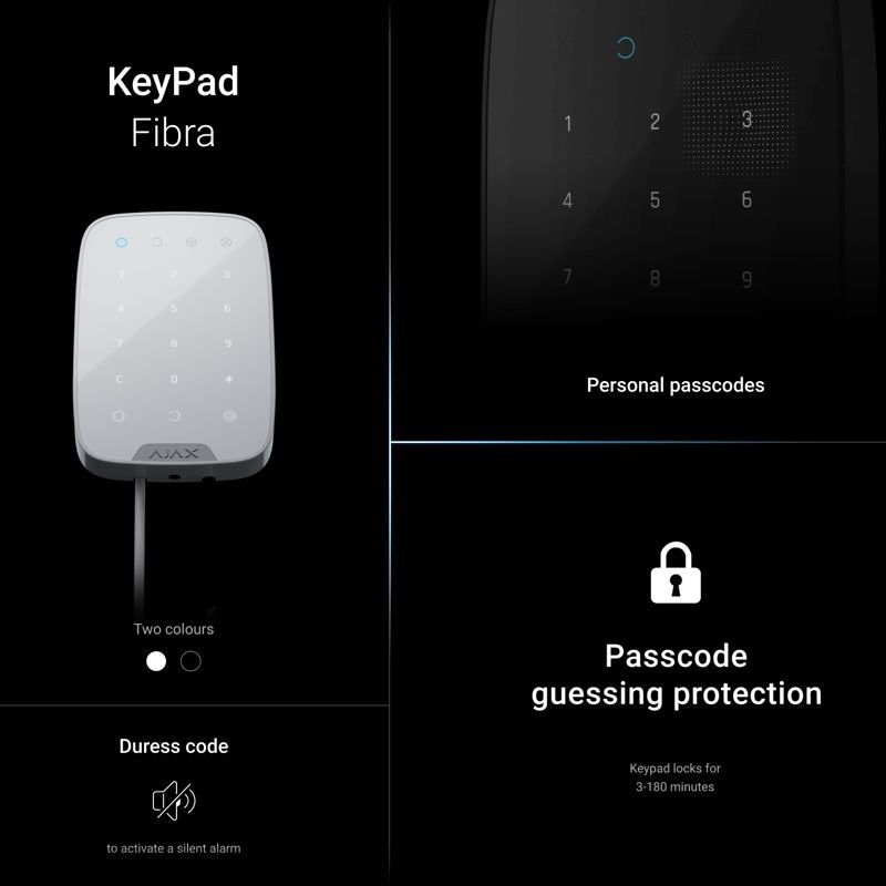 Ajax KeyPad Fibra ASP white (44401)