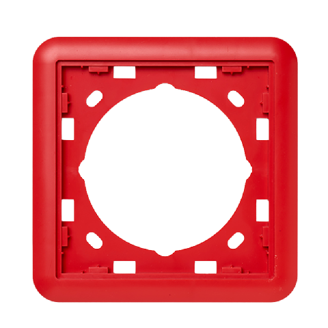N-MC-S-R Podložka pro zapuštěnou montáž požárních tlačítek N-MC, červená, 109x109mm