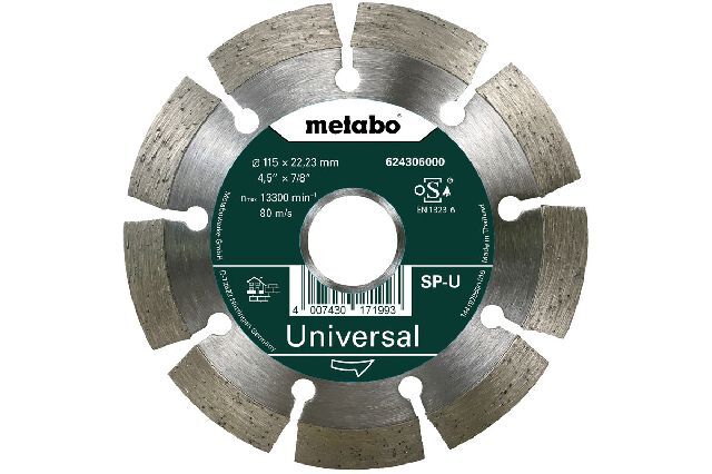 Diamantový řezný kotouč 115x22,23 mm, SP-U, Univerzální „SP“, Blister