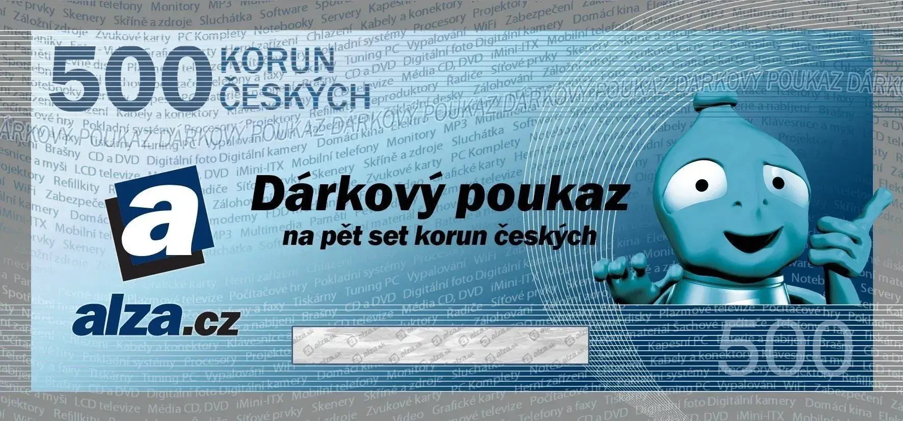 Dárkový poukaz Alza.cz 500Kč 