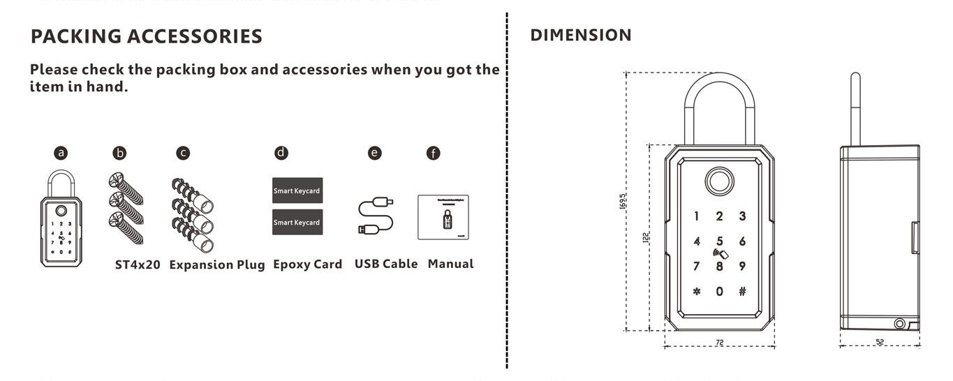 SYSAD3 Bluetooth Key box Tuya Finger/Key/EM 