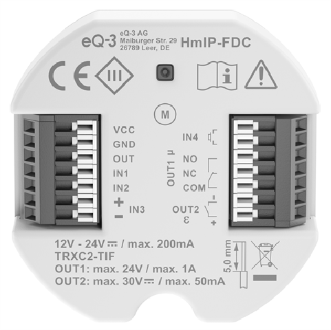 Homematic IP Universal Door Opener Controller - Flush Mounting - HmIP-FDC