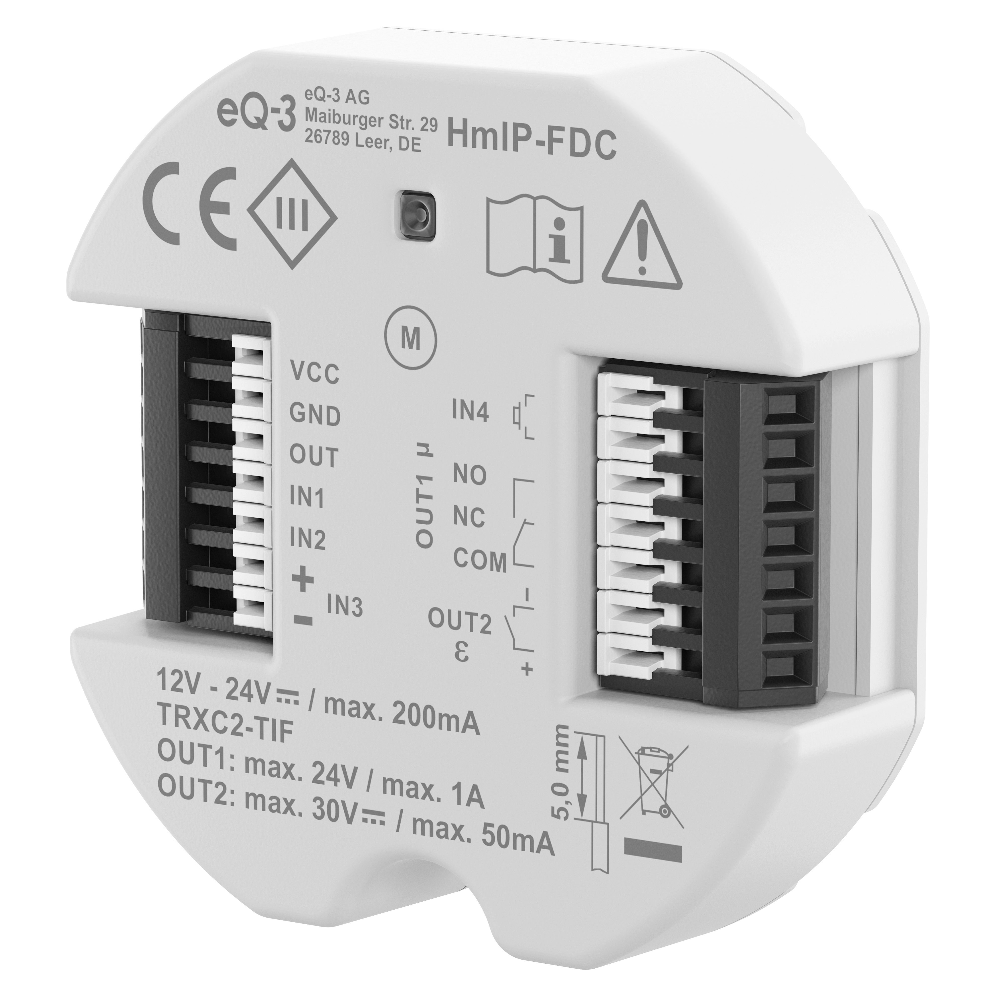 Homematic IP Universal Door Opener Controller - Flush Mounting - HmIP-FDC