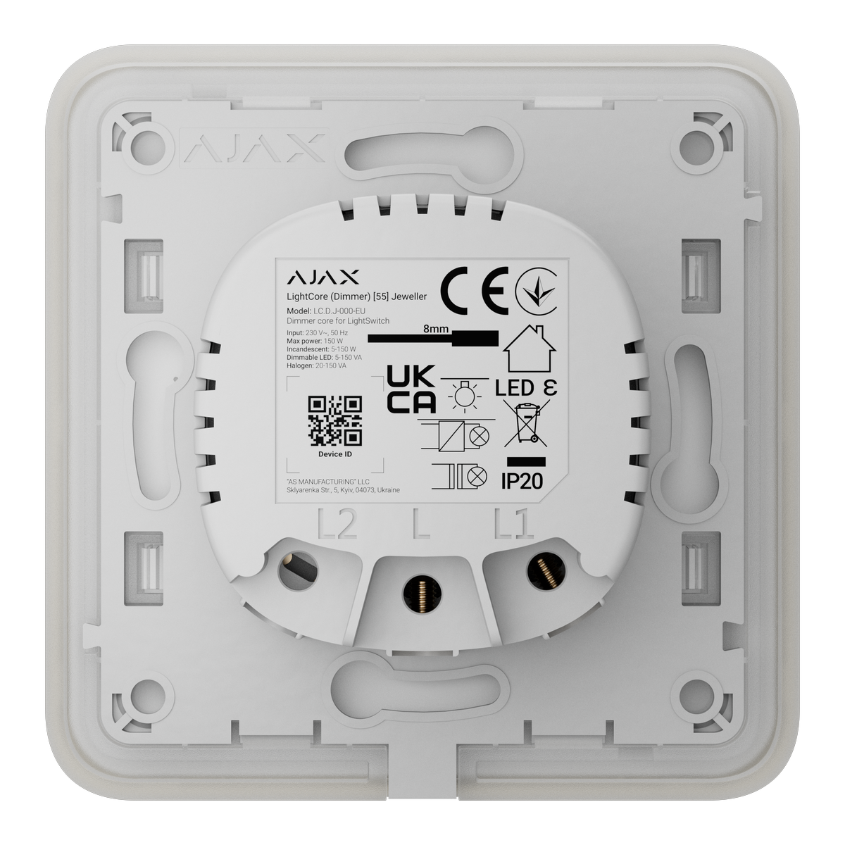 Ajax SoloButton (Dimmer) [55] (8EU) ASP ivory