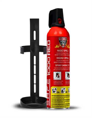 SET Fire extinguishing spray SAFE 1000 ml + holder SAFE 100C