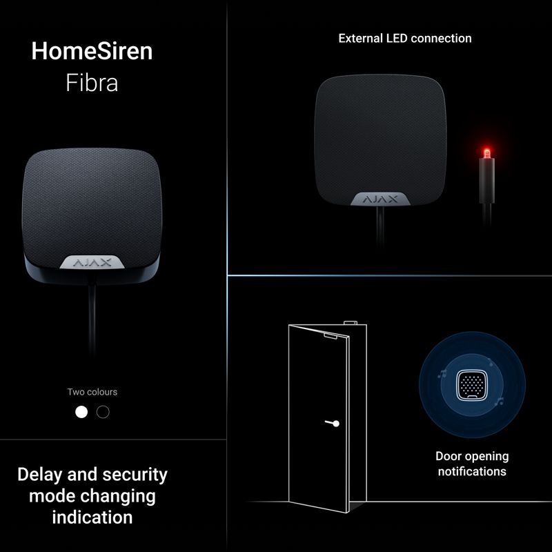 Ajax Superior HomeSiren Fibra ASP black