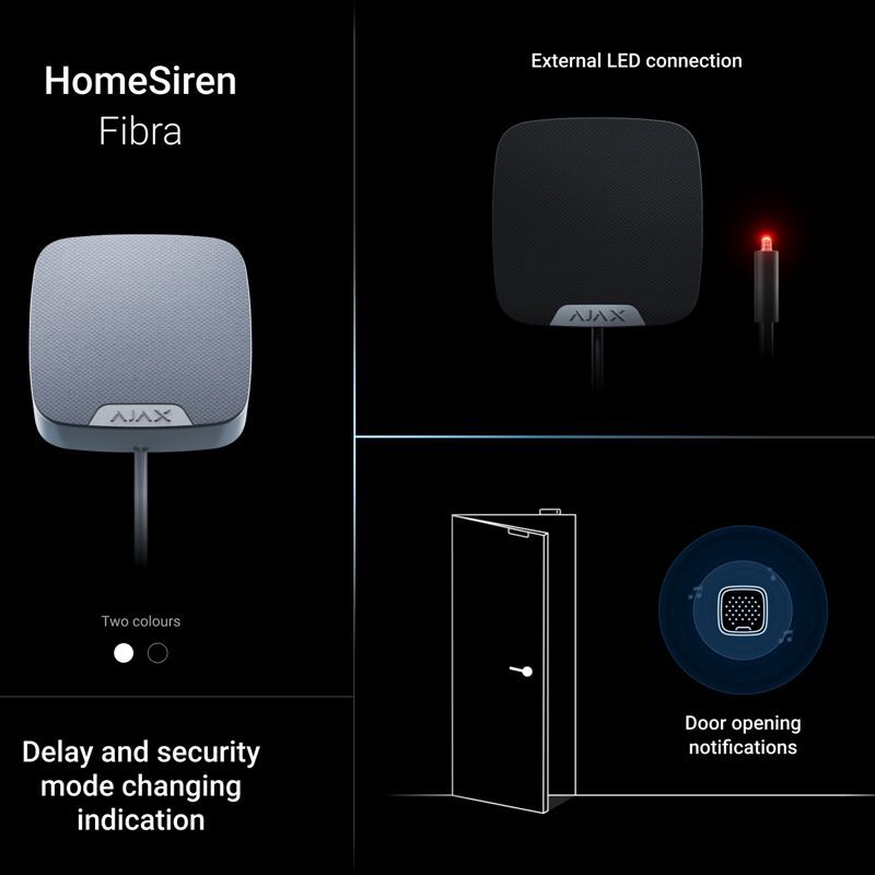 Ajax Superior HomeSiren Fibra ASP white