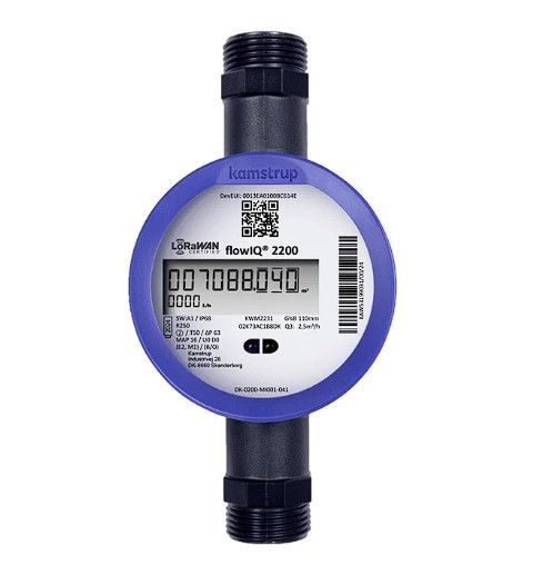 Q3 2.5 m³/h, G1B (R¾) x 165 mm (DN20), PN16, R100 (105+60) LORAWAN