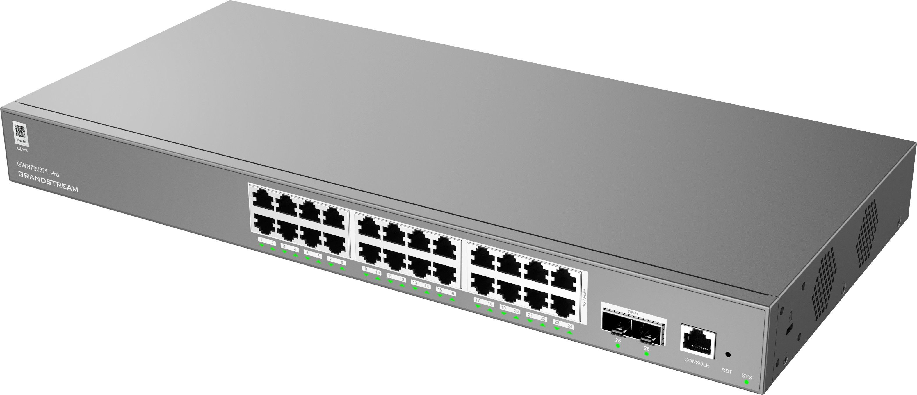 Grandstream GWN7803PL Pro L 2++ Managed switch, 24x Gb RJ45 PoE, SFP+