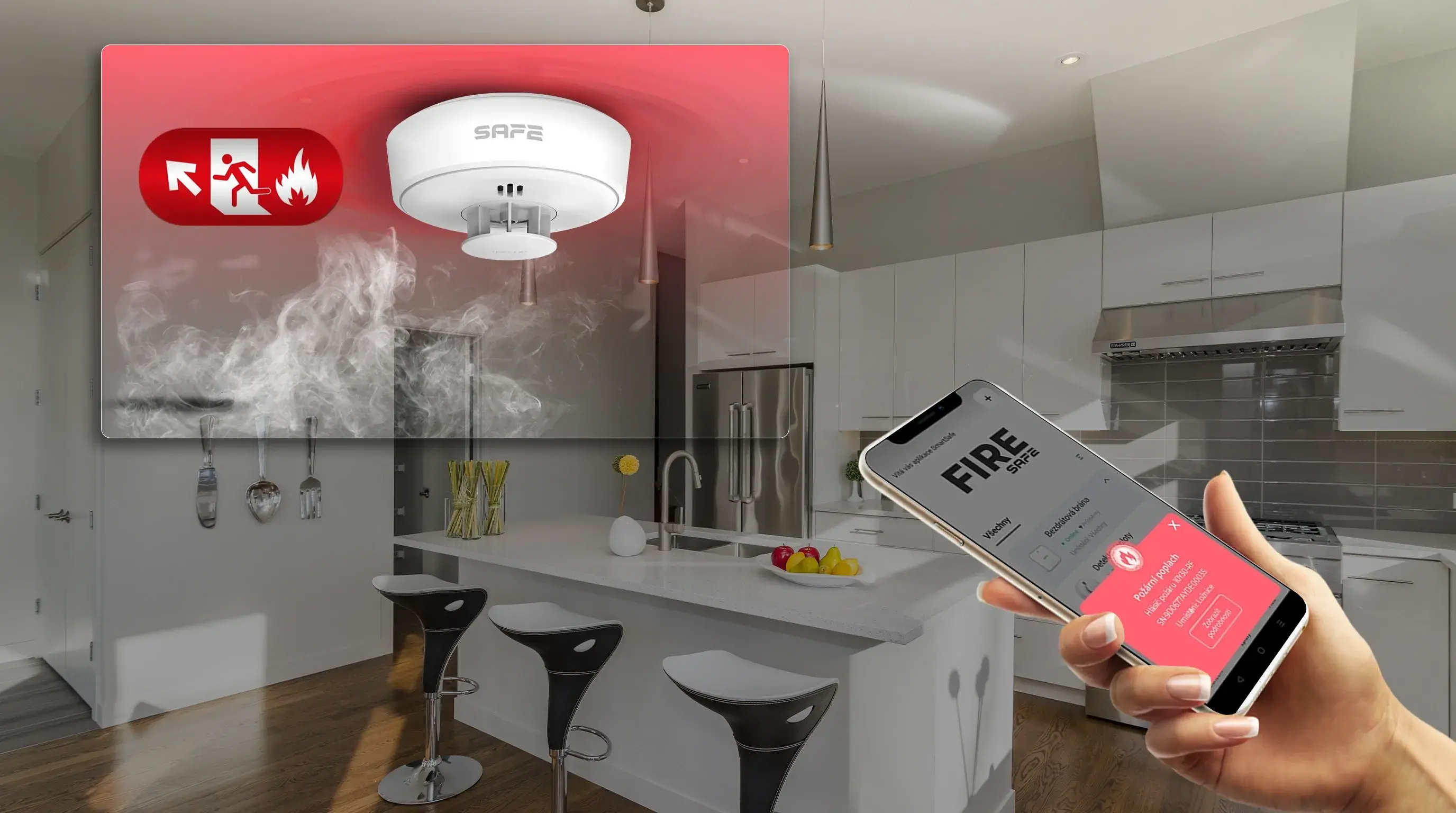 SAFE 10YHT-RF Wireless heat fire detector